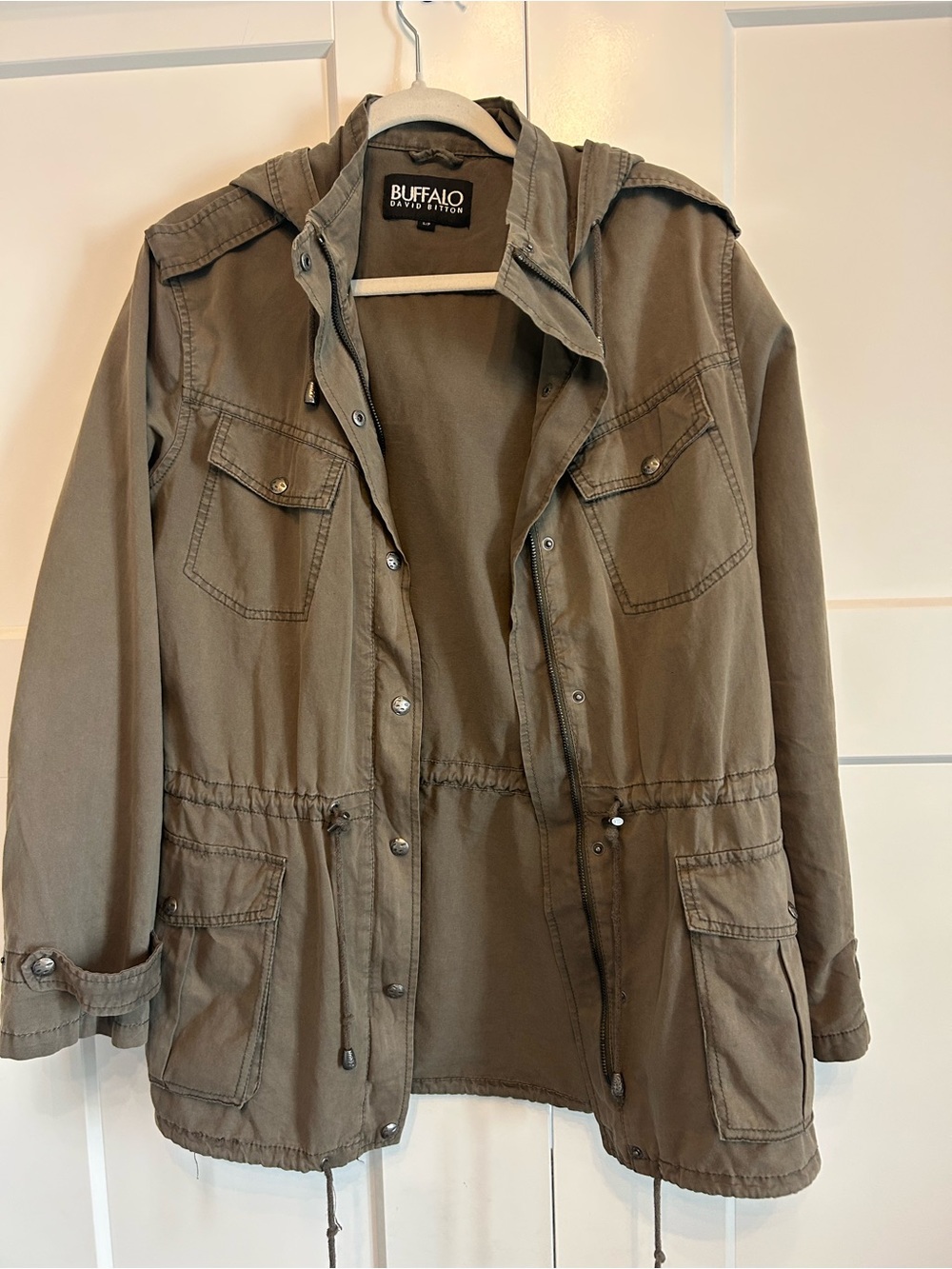 Buffalo David Bitton Olive Green Drawstring Utility Jacket